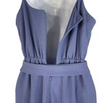Bar III X-Small Jumpsuit Spaghetti Strap V-Neck Elastic Waist Wide-Leg Blue New Photo 3