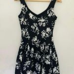 Laura Ashley Vintage Black Floral Mini Dress Fitted Silhouette Drop Waist Sweetheart Photo 5