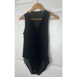Glassons Women's Black V-Neck Sleek Bodysuit Semi-Sheer Night Out Size Medium Photo 1