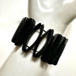 Vintage coconut wood tagua nut raffia star stretchy bracelet Photo 5