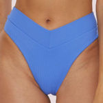 Becca NWOT  Vibrant Blue High-Waisted Bikini Bottom - Small Photo 0