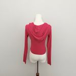 Anna Kaci Hoodie Top Crop Lightweight Faux Wrap Athleisure Lounge Athletic Pink Photo 6