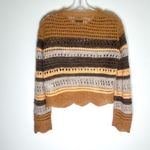 Mother The Mock Neck Scallop Alpaca Sweater Misty Mountain Sz XS Tan Photo 2