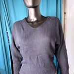 FCT with love Womens V Neck Ribbed Knit Sweater Pullover Back Detail Cozy Casual Black Size L Photo 0