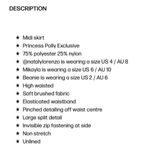 Princess Polly NWT  Mabel Midi Black Skirt - Size 4 Photo 10