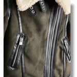 H&M Aviator Bomber Jacket Coat Khaki Army Green Women’s Size XS Photo 6