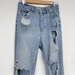 PacSun  High Rise Distressed Mom Jeans Light Wash Womens 25 Button Fly 90s Blue Photo 1