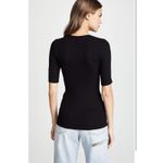 $145 New Enza Costa Rib Fitted Half Sleeve Crew Photo 1