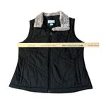 Columbia Vest Womens XL Used Black Quilted Faux Fur Collar Winter Fall Photo 11