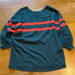 FP Movement by Free People Black Sweater with Red Stripes Size L Photo 2