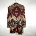 J Jill Sweater Southwestern Aztec Wool Cardigan Women Duster Boho Women’s Small Red Photo 7