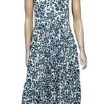 Cara Cara Women’s Size L Indigo Blue White Block Print Harbour Island Maxi Dress Size L Photo 2