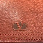 Valentino Garavani Burgundy Leather Long Bifold Flap Wallet Photo 4