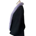 NWOT Venus Faux Fur Trim Cape Jacket Black Lavender Purple Boa Scarf Size 6 Photo 5