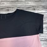 SheIn  Curve Women's Casual T Tee Shirt Colorblock Black White Baby Pink 1XL Lace Photo 3