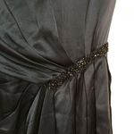 Eliza J 100% Silk Side Ruched Pleated Cap Sleeve Sheath Evening‎ Dress Si… Black Size 4 Photo 1