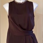 ZARA Brown Plum Sleeveless Blouse w asymmetric Gathered & Pleaded Side Detail Photo 0