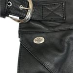 Harley Davidson HARLEY- DAVIDSON Cow Leather Moto Riding Chaps W's XL Black Adjustable Made USA Photo 6