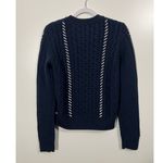 La Ligne New York Cable Knit Fisherman Sweater Navy Blue Size XS 100% Wool Photo 2