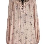 a.n.a . Peach Boho Tunic Top with Ties and Ruffles Women’s Size Medium Photo 5