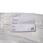 Loft NWT Curvy High Rise Skinny Jeans White Women’s 25 Ankle Length Frayed Hem Photo 6