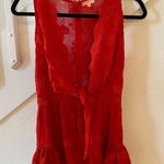 The Copper Closet  Red Lace Romper Photo 0