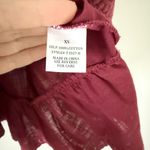 Bohme Böhme Edith Ruffle Long Sleeve Cotton Blouse in Burgundy - Size XS Photo 5