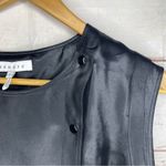 Sandro  • Sleeveless Blouse • Faux Leather • Size 3 • Buttons • France Photo 7