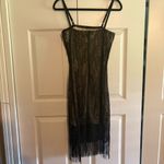 Miss California Apparel Black And Tan Lace Fringe‎ Dress Size Large Photo 1