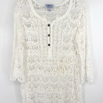 Crochet Lace Tunic Top Size XL White Photo 0