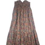 World Market women's small medium maxi dress printed boho multi color prairie Red Photo 0