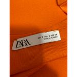 ZARA  Women's Orange Knit Sleeveless Square Neck Mini A-Line Tank Dress Size S Photo 3