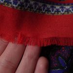 Specialty House Italy Made Scarf Red Black Green Paisley‎ Psychedelic Retro Boho Photo 3