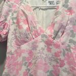 Princess Polly  Pink Floral V-Neck Mini Sun Dress Size 0 Photo 3