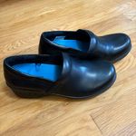 Dr Scholls Shoes Womens 8.5 M Work Clogs Wedge Slip On Black Leather Round Toe Photo 1