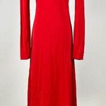 Farm Rio NWT  Red Twisted Cup Long Sleeves Midi Dress Size S Photo 0