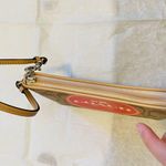 Coach Large  Wristlet Brown and Red with Signature Logo Photo 3
