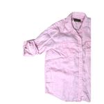 American Living  Pink Adjustable Sleeves Pockets Button Up‎ Linen Shirt LARGE Photo 6