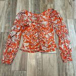 Free People  Floral Say the Word Ruched Long Sleeve Top Photo 3