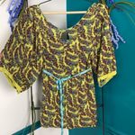 Free People  floral puff sleeve stretch T-shirt top Photo 5