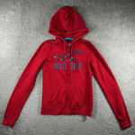 Hollister  Hoodie Women Small‎ Full Zip Embroidered Sequin Logo Y2K Photo 0