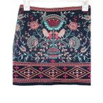 Verte Skirt Sz Small Boho Bohemian Festival Tribal Embroidered Mini Earthy Black Photo 3