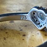 Ethiopian Opal Black Spinel Sterling Silver Heart Ring Size 10 Photo 5