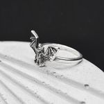 Silver Gothic Bat Ring Photo 2