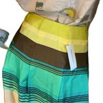 Banana Republic BANANA REPPUBLIC GREEN , BROWN & BLUE STRIPE SILK ROUND SKIRT NWT (8) Photo 5