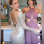 NEW Alix Earle Gold Sequin Open Back Cocktail Midi Dress Size L Photo 7