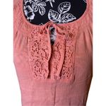 Macrame Lace Boho T Shirt Bohemian Hippie Floral Flower Sz Medium Orange Photo 4