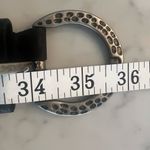 Liz Claiborne Vintage 90s Black Leather Suede Belt Silver Buckle Small Photo 6