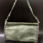 Lucky Brand Olive Green Genuine Leather Woven Strap Wristlet Mini Shoulder Bag Photo 0