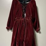 Free People Daphne Velvet Mini Dress Roan Rouge Rust Size Small NWT Babydoll Photo 9